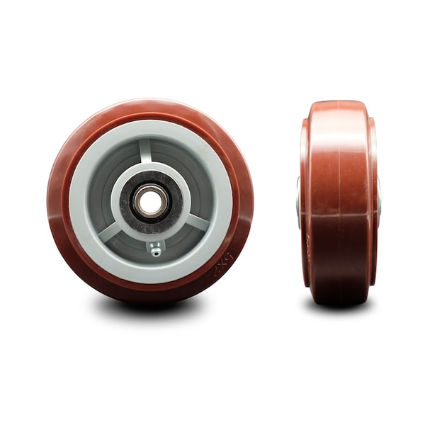 SCC - 5" Poly on Polyolefin Wheel Only w/Roller Bearing - 1/2" Bore-600 lbs Cpty